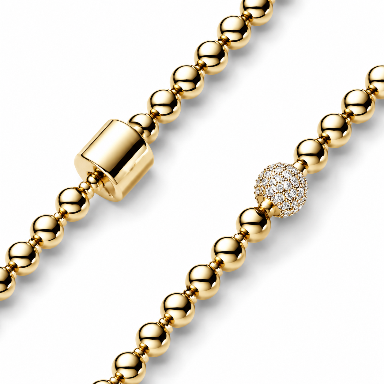 Armband Kugeln & Pavé Vergoldet