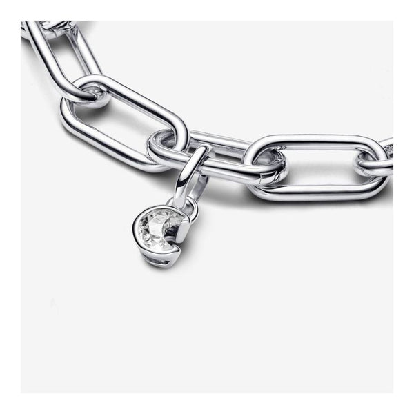 Mini-Charm-Anhänger Funkelnder Mond Silber