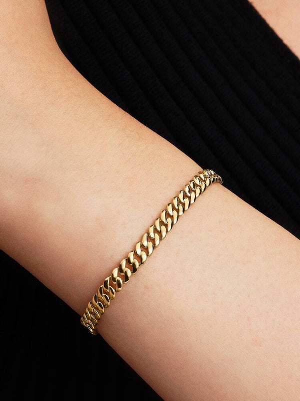 Cuban-Kettenarmband 14 Karat Vergoldung