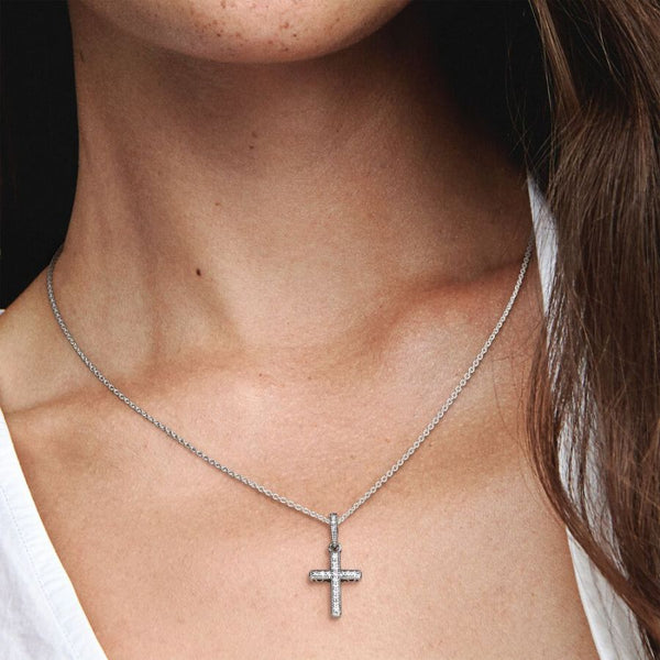 Ketten-Anhänger Funkelndes Kreuz Zirkonia Sterling-Silber