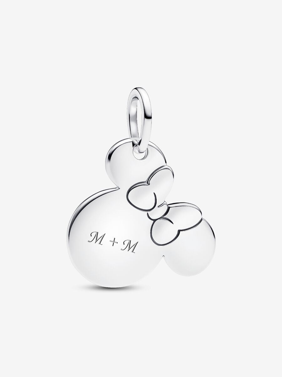 Minnie Maus Gravierbarer Charm-Anhänger Sterling-Silber