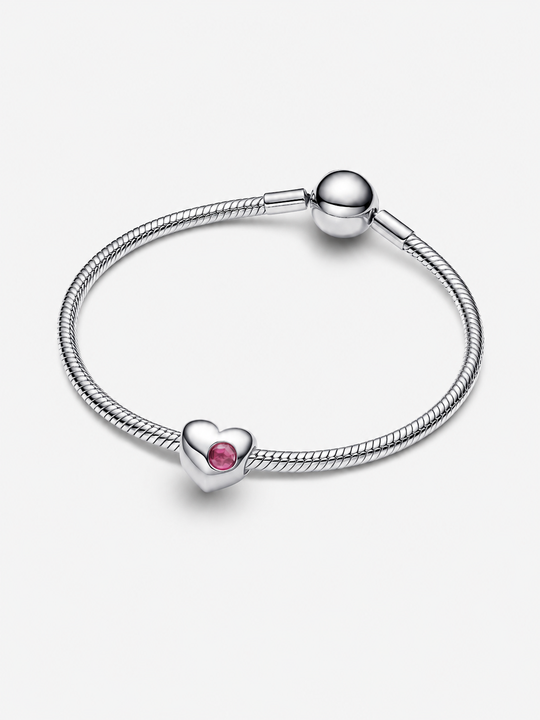 Gravierbares rosafarbenes Stein-Herz Charm Sterling-Silber