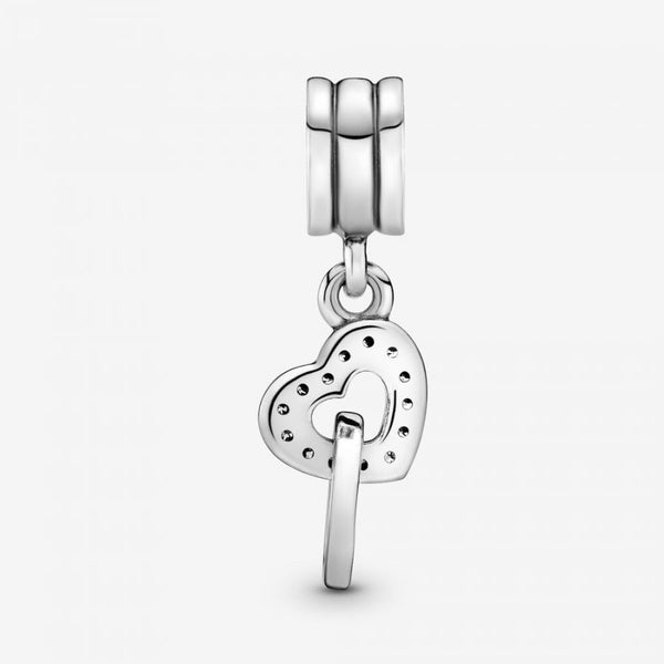 Charm-Anhänger Verschlungene Herzen Silber