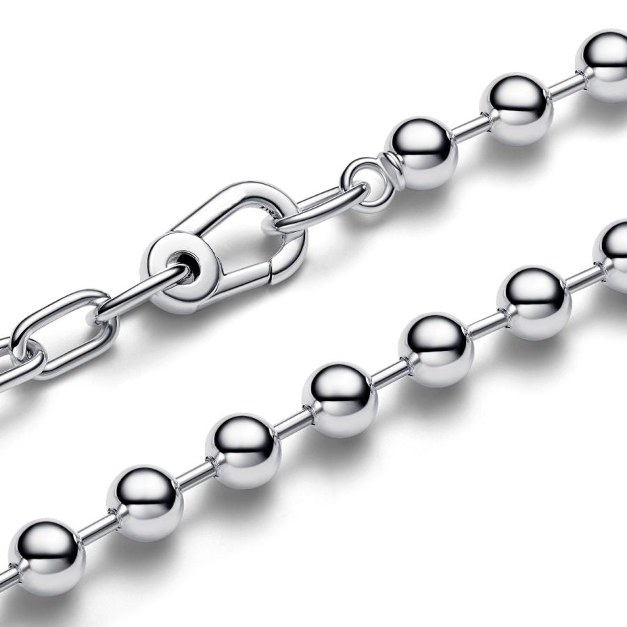 Gliederhalskette Metallperle Sterling-Silber 45 cm
