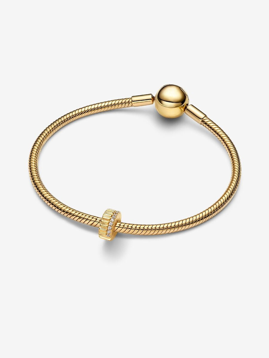 Geripptes Clip-Charm 14 Karat Vergoldung