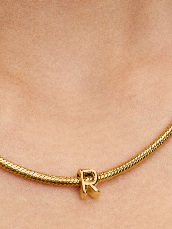 Buchstabe R Alphabet-Mini-Charm 14 Karat Vergoldung