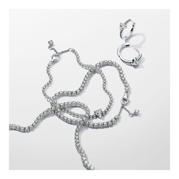 Creolen Ohrringe Funkelndes Herz Zirkonia Sterlingsilber