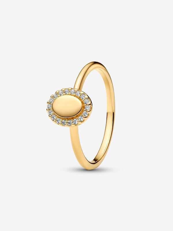 Gravierbarer Ovaler Strahlenkranz Ring