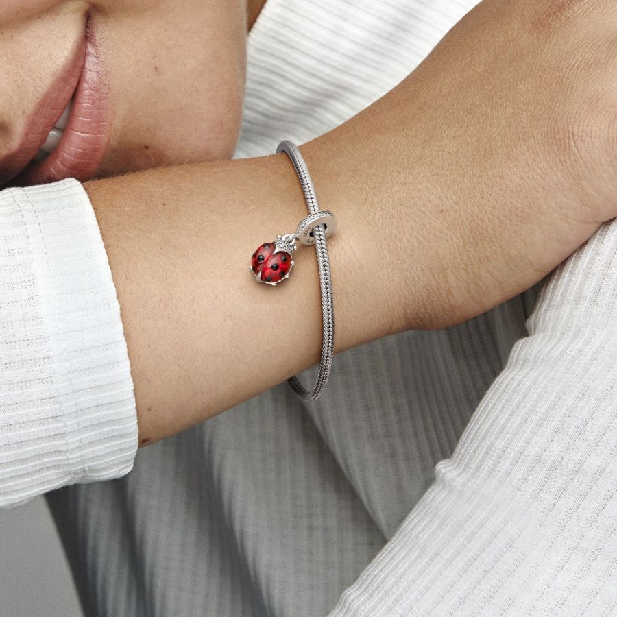Charm-Anhänger Roter Marienkäfer Sterling-Silber Zweitbild
