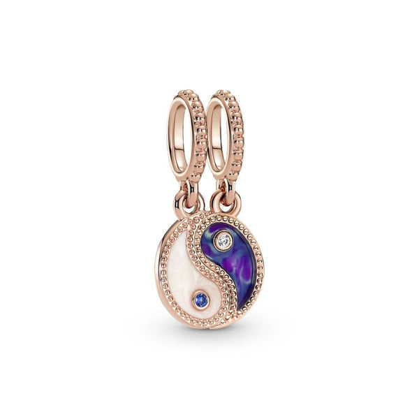 Charm-Anhänger Yin & Yang Funkelnder 14k Rosé Vergoldet
