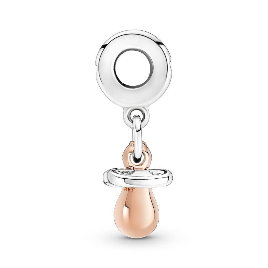 Charm-Anhänger Baby-Schnuller Silber Rosé Vergoldet