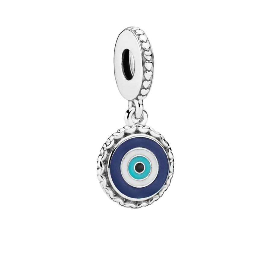 Charm-Anhänger Evil Eye Blau Silber Hauptbild