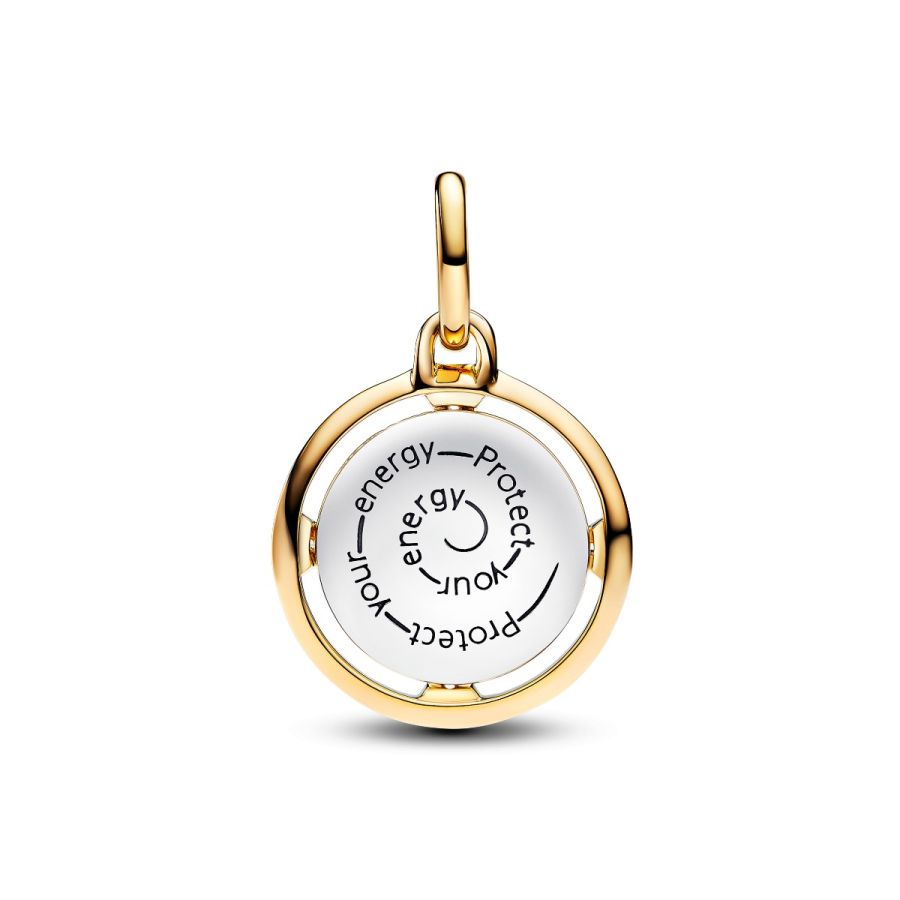 Medaillon-Charm Biene Zirkonia Sterling-Silber Vergoldet