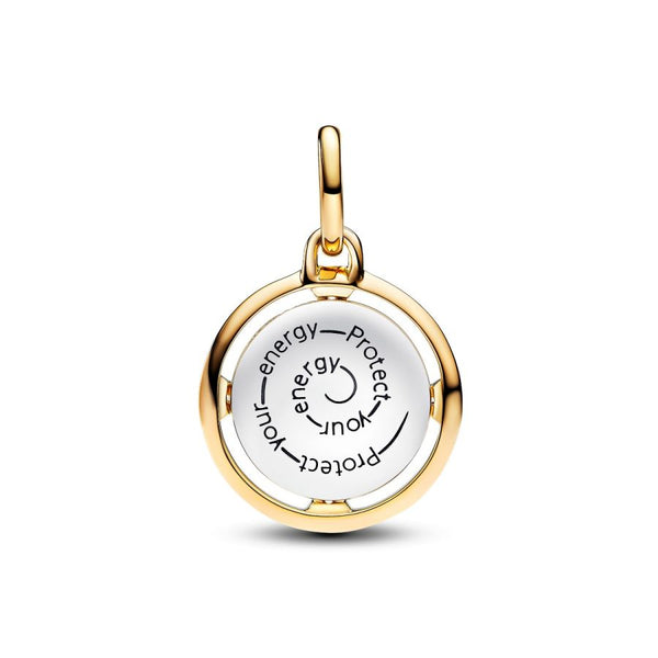 Medaillon-Charm Biene Zirkonia Sterling-Silber Vergoldet