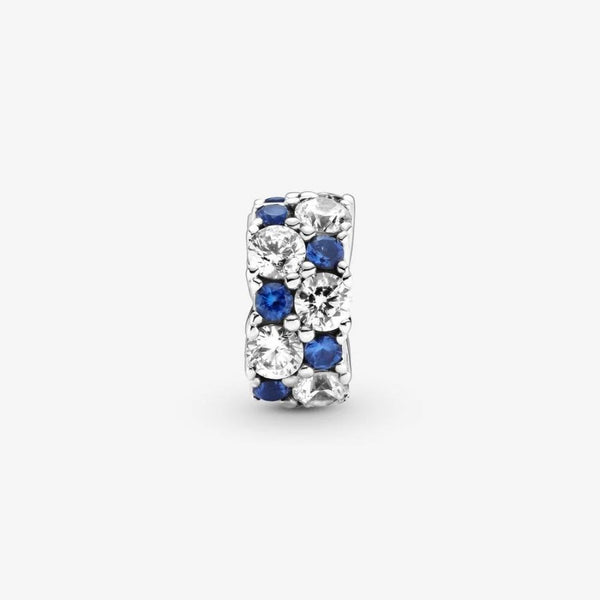 Clip-Charm Klar & Blau Funkelnd Silber