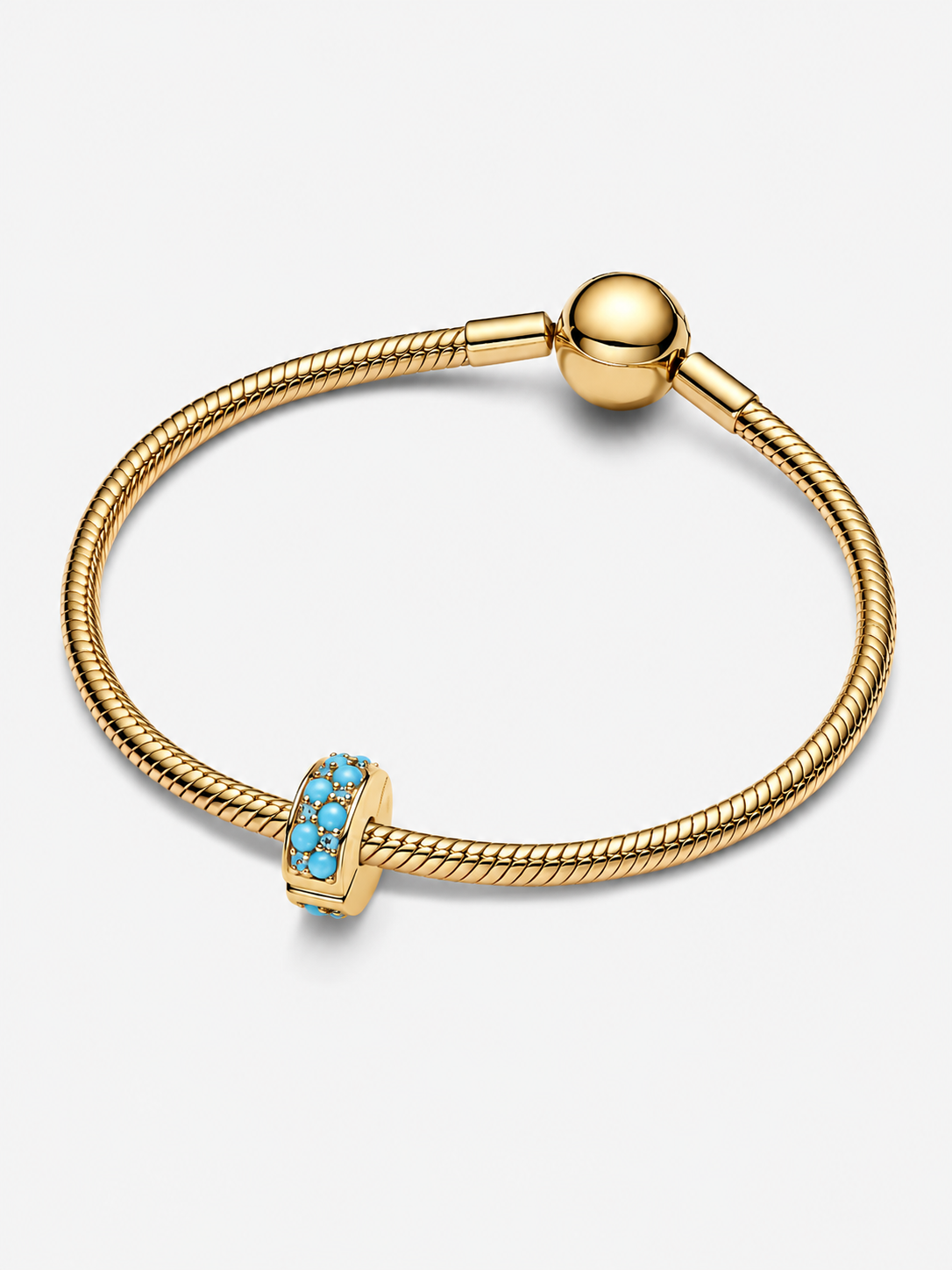 Aquablaues Clip-Charm 14 Karat Vergoldung