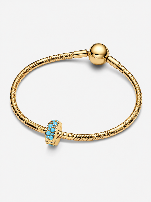 Aquablaues Clip-Charm 14 Karat Vergoldung