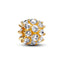 Charm Zirkonia Weiss Funkelnd Rund Vergoldet