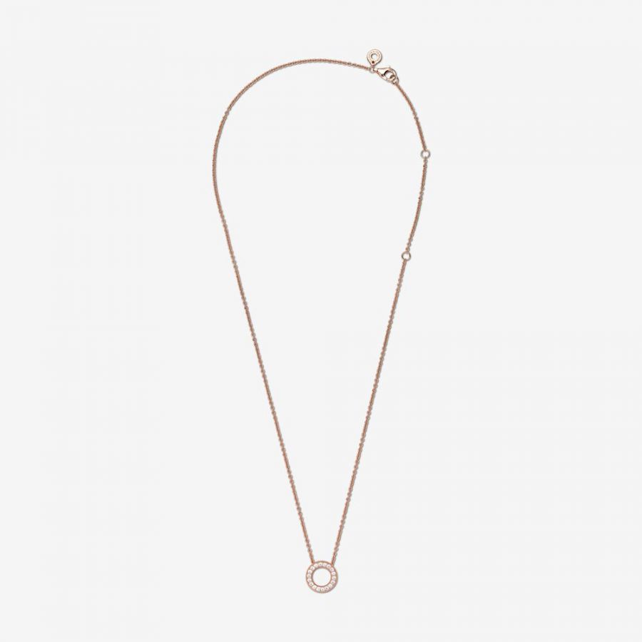 Rose 387436C01 Halskette mit Anhänger Logo Pavé-Kreis 45 cm