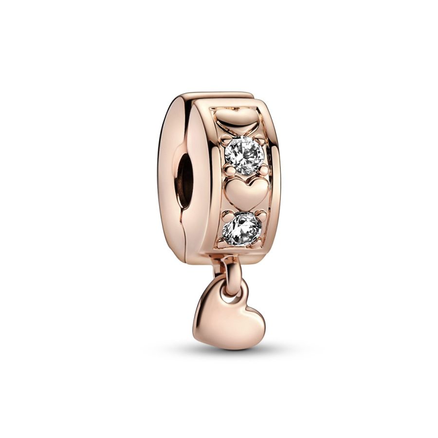 Charm-Anhänger Funkel Unendlichkeit Herzen 14k Rosé Vergoldet Hauptbild