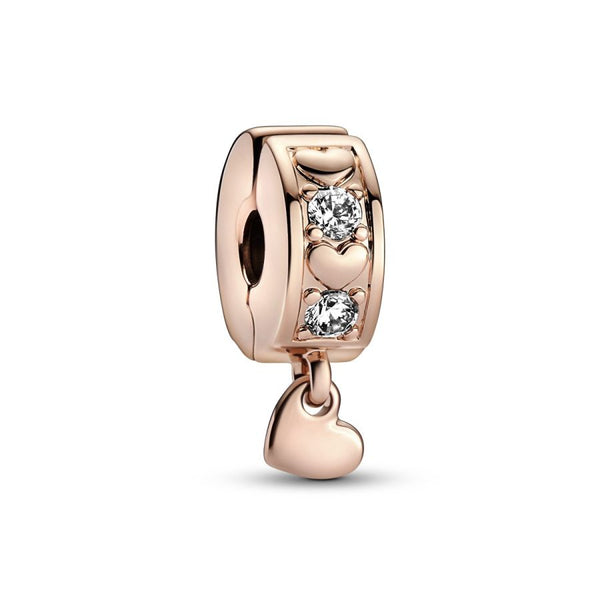 Charm-Anhänger Funkel Unendlichkeit Herzen 14k Rosé Vergoldet