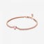 Tennisarmband Funkelndes Herz 14k Rosé Vergoldet