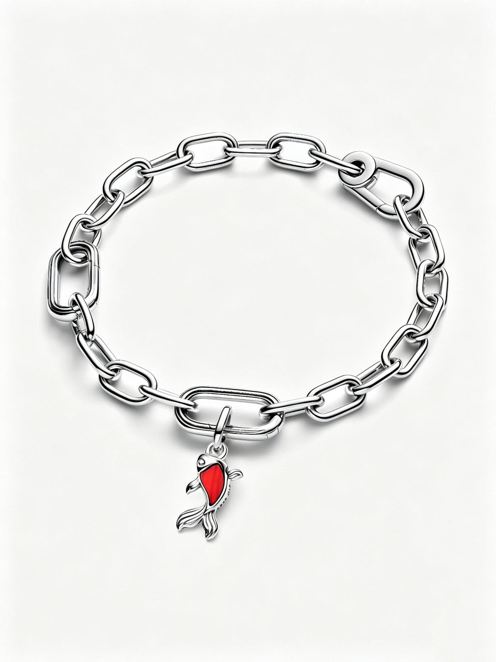 Roter Murano-Glas Koi-Fisch Mini-Charm-Anhänger Sterling-Silber