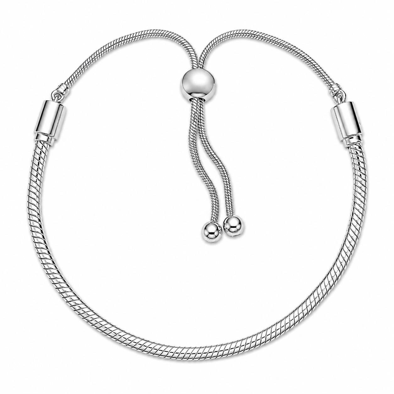 599652C01 Schlangen-Gliederarmband Schiebeverschluss Silber Zweitbild
